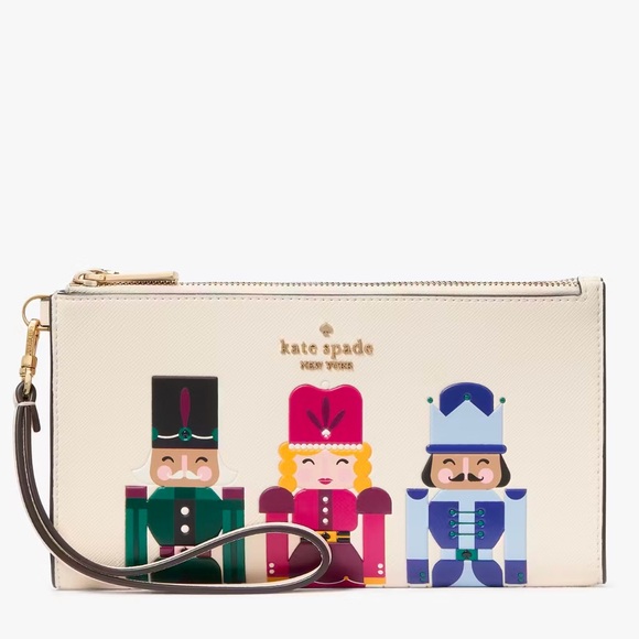 Kate Spade Novelty Oh What Fun Nutcracker Double Zip Wristlet - Picture 14 of 14